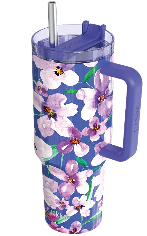 Quokka Stream Mug Isotherme Fleurs XL 1200 ml Inox