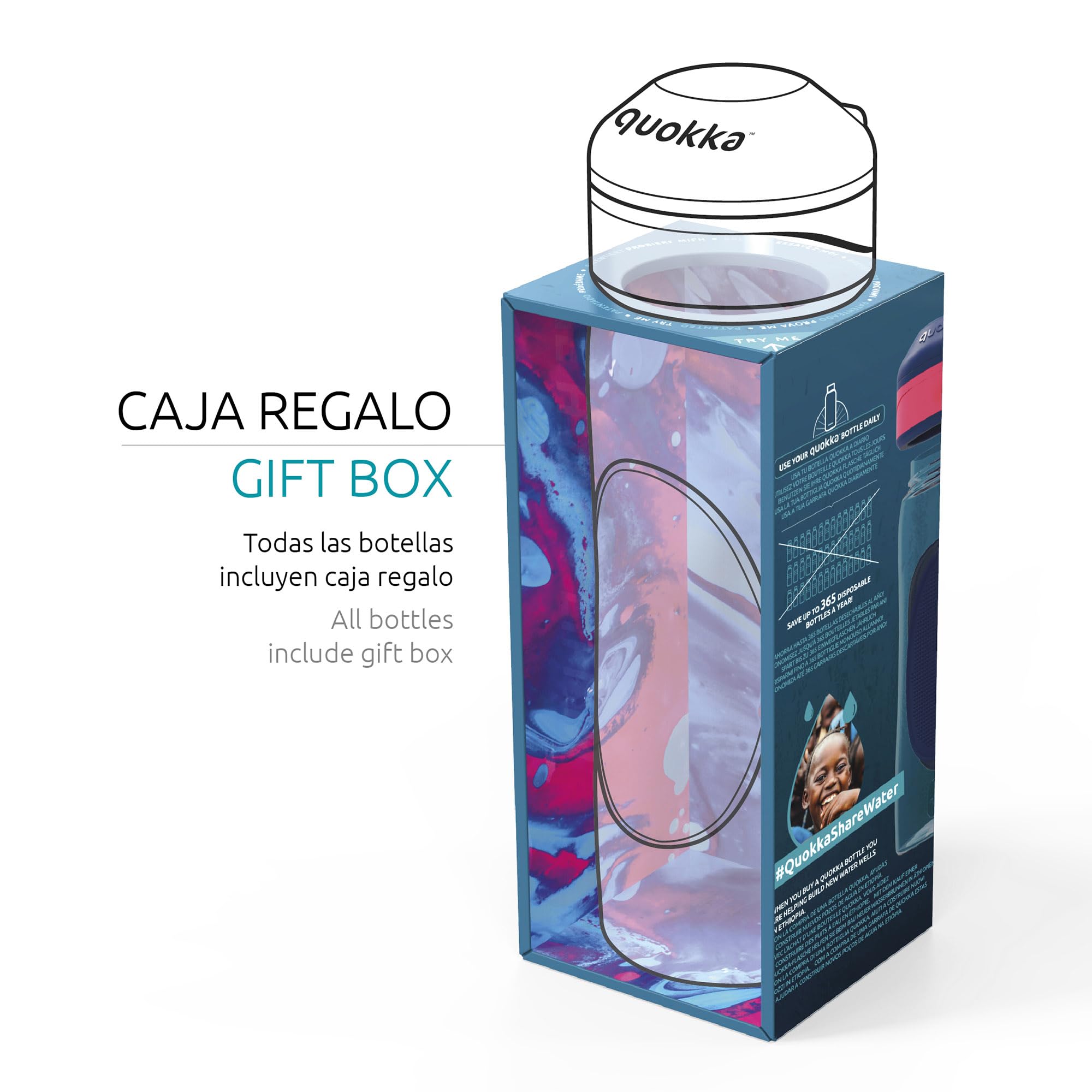 Quokka Splash bouteille sport Carbone 730 ml bouton