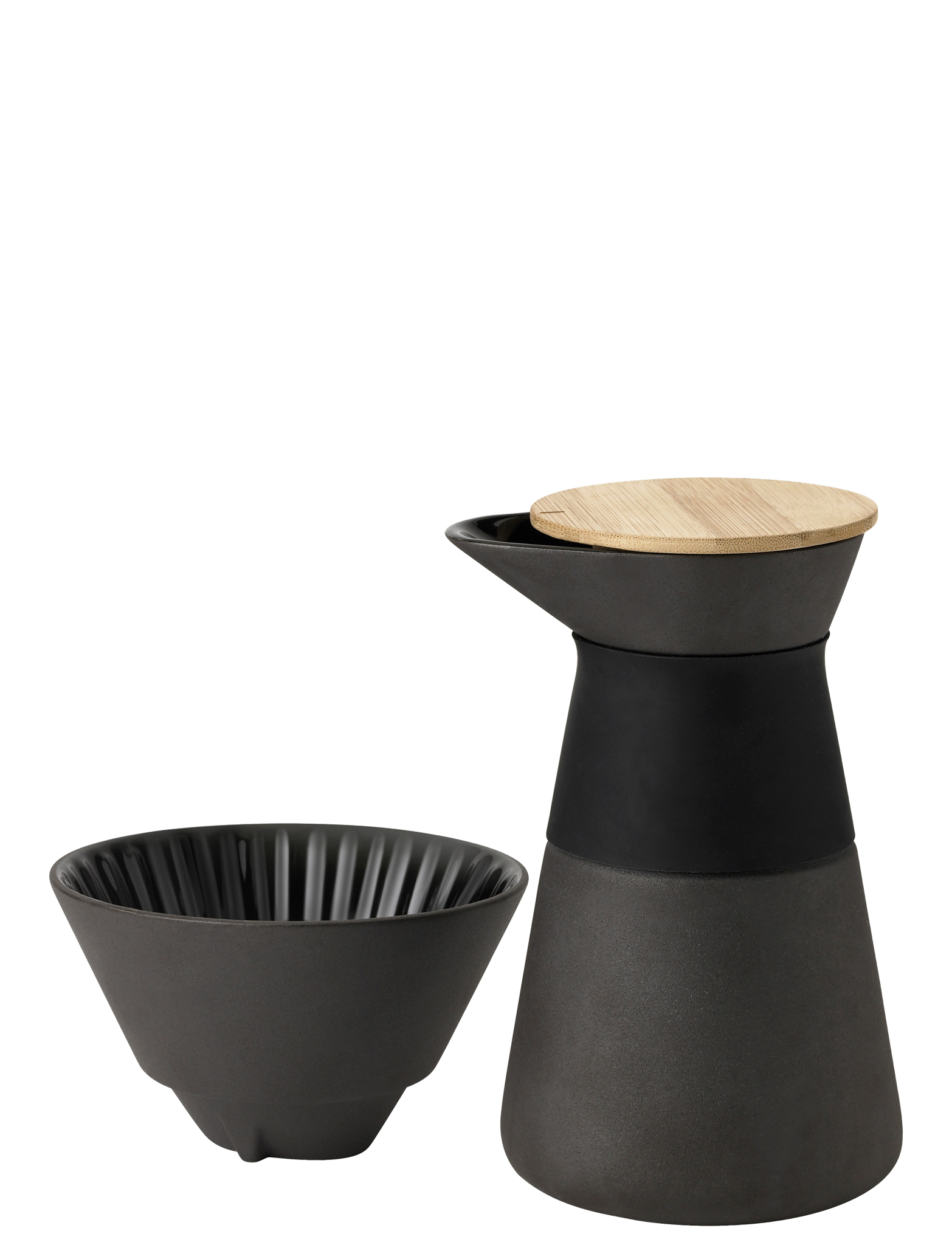 Stelton Theo cafetière filtre 0,6 L grès noir bambou
