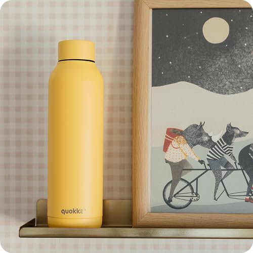 Quokka Solid Light Yellow bouteille isotherme 630 ml inox