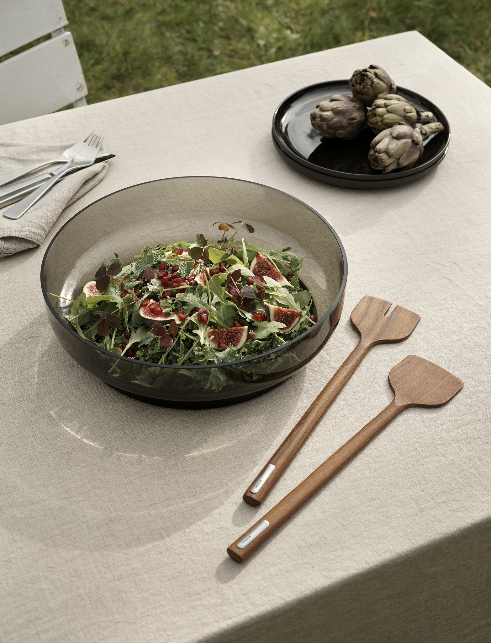 Stelton Theo assiette plate 22 cm noire grès