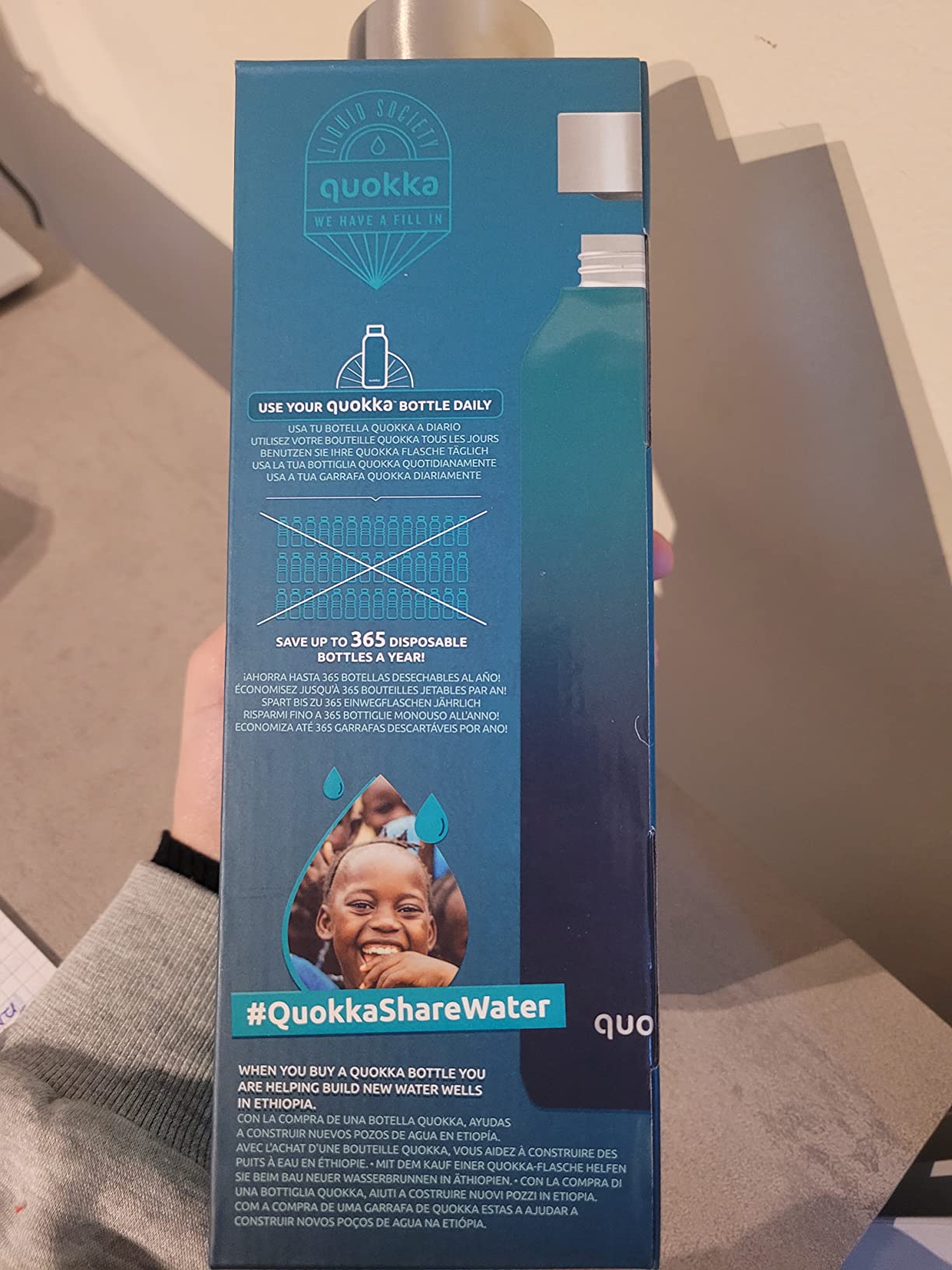 Quokka Solid Teal Vibe 630 ml bouteille isotherme inox 18h froid