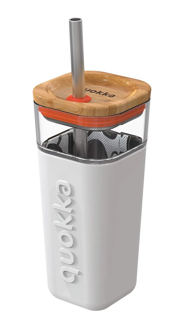 Quokka Liquid Cube verre paille Inner Graffiti 540 ml noir