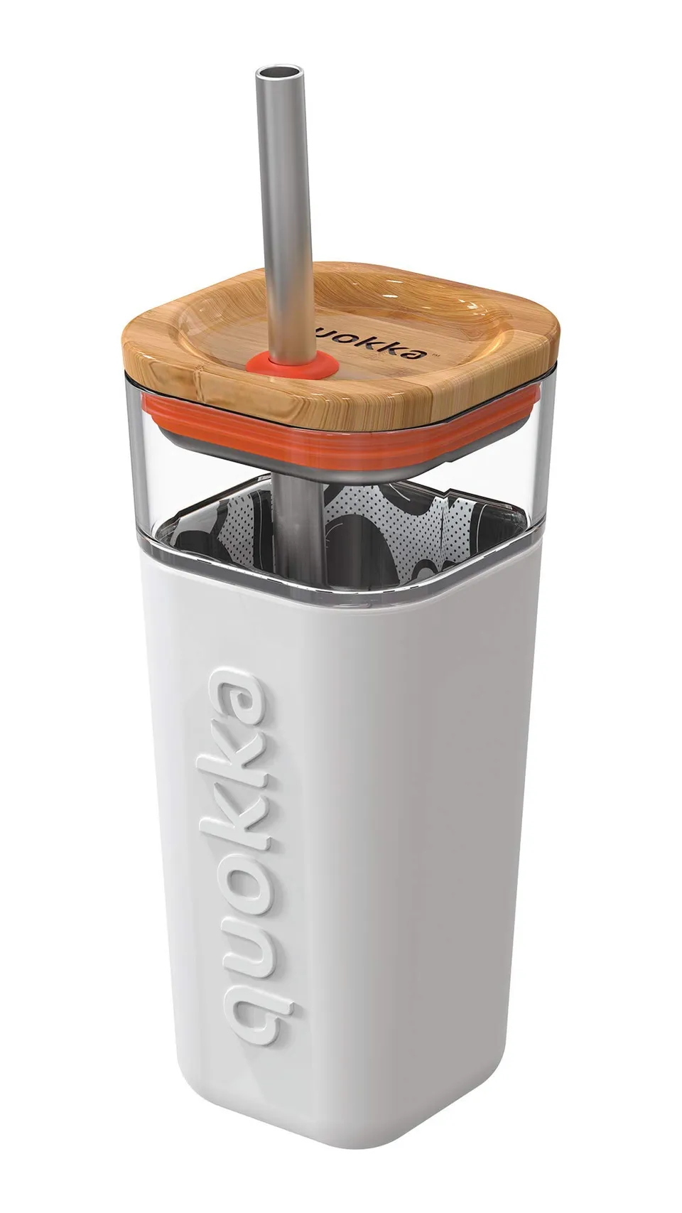 Quokka Liquid Cube verre paille Inner Graffiti 540 ml noir
