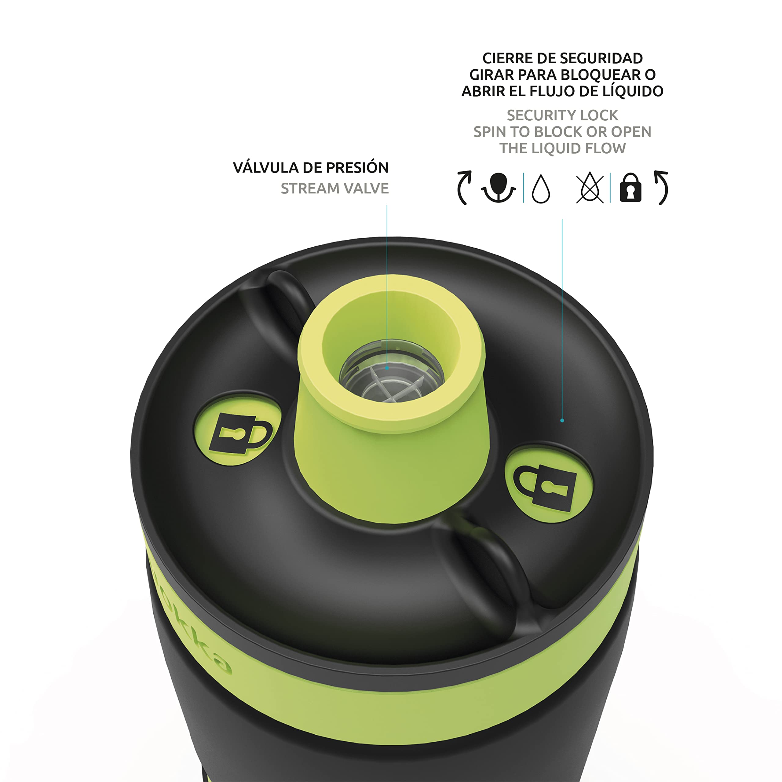 Quokka Sweat bidon sport 680 ml Black Lime sans BPA