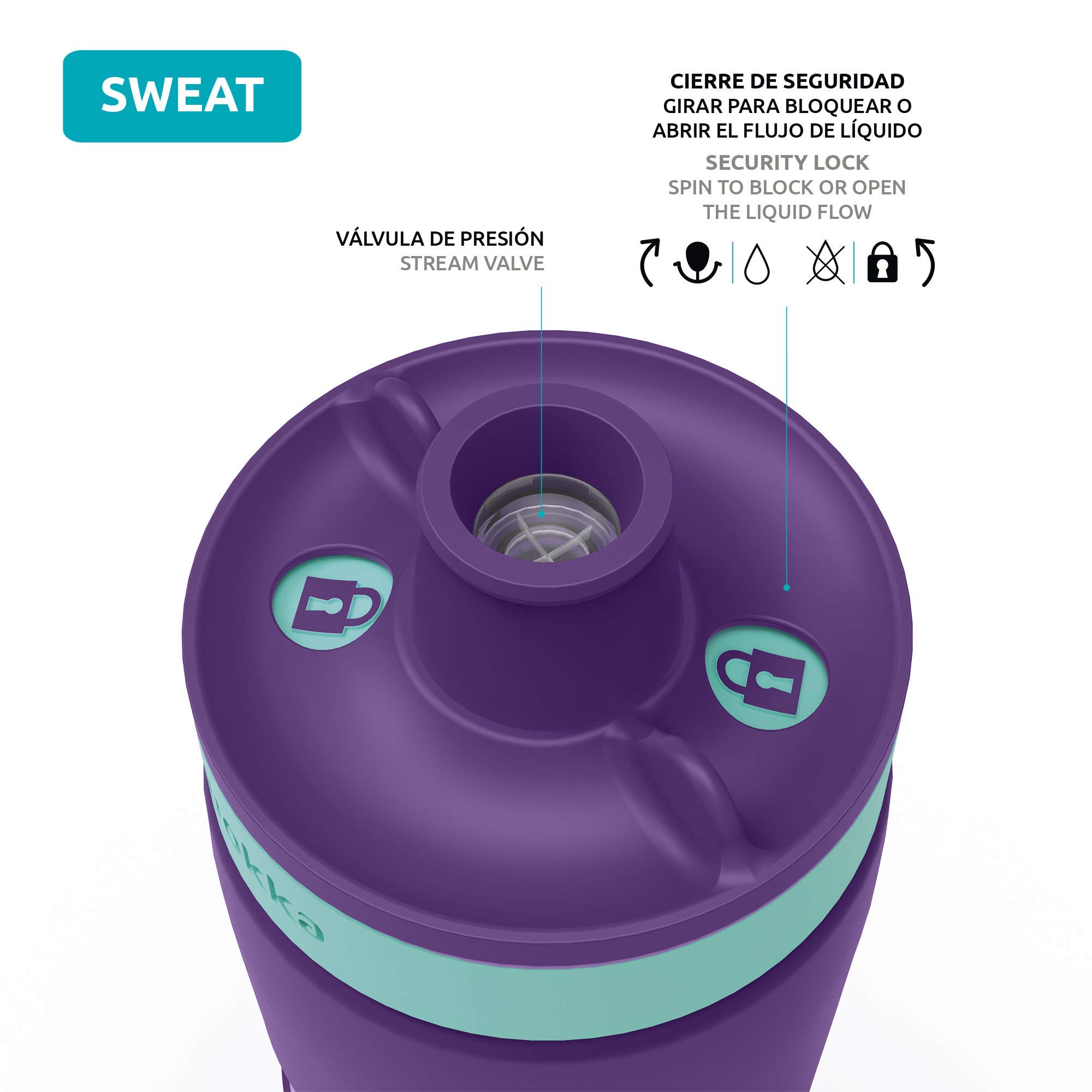 Quokka Sweat Aqua Violet gourde sport 680 ml
