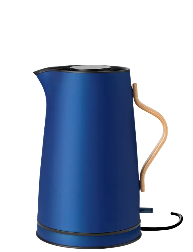 Stelton Emma Bouilloire électrique 1,2 L bleu poignée hêtre