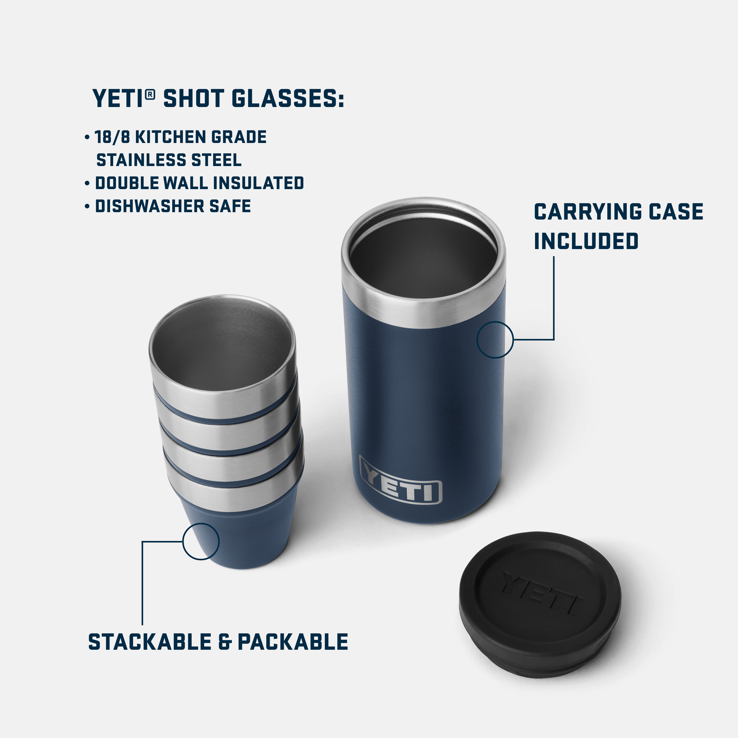 YETI Shot Glasses verres shot 4x48 ml Navy isotherme