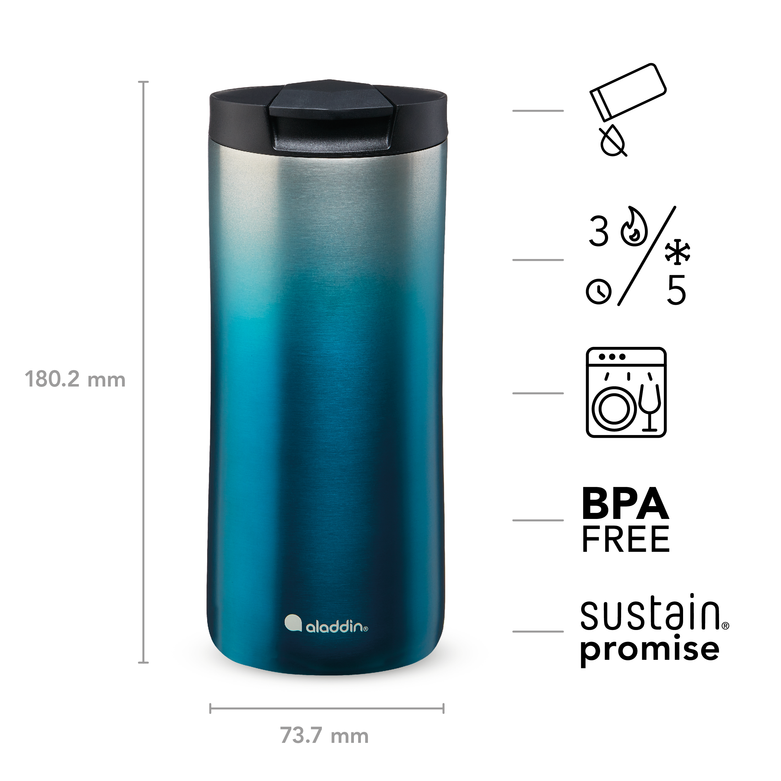 Aladdin Urban Thermavac 0.35L mug isotherme Gradient Blue