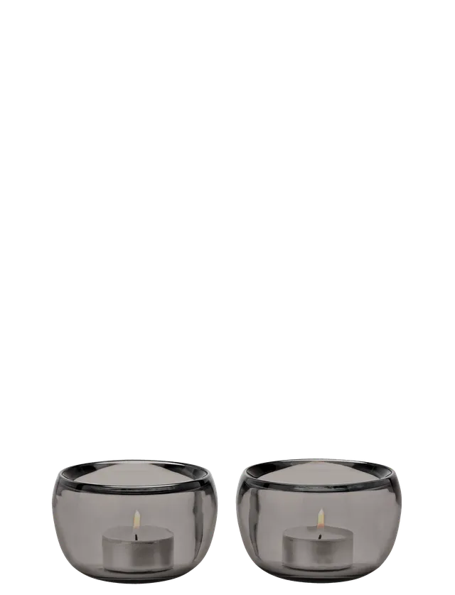Stelton Ora photophore verre fumé lot de 2