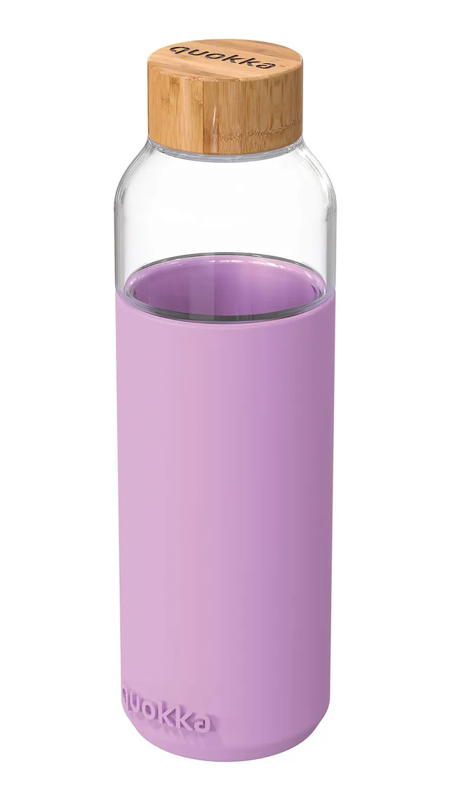 Quokka Flow bouteille verre 660 ml Lilas silicone