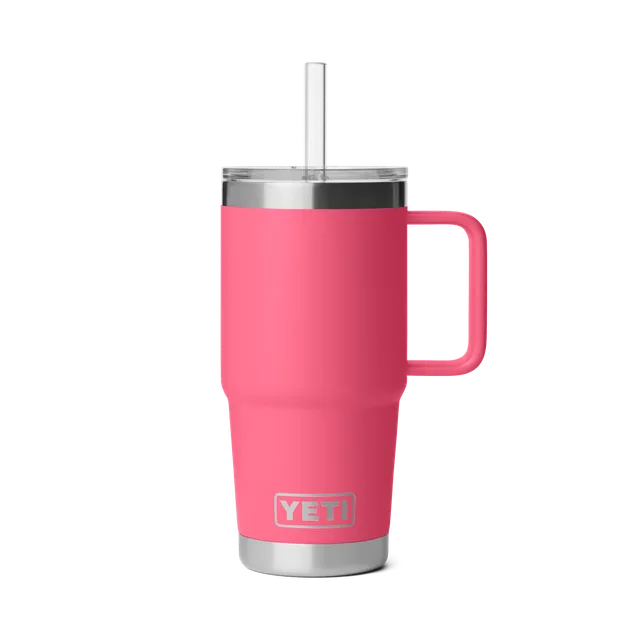 YETI Rambler 25 oz (739 ml) mug paille isotherme Rose