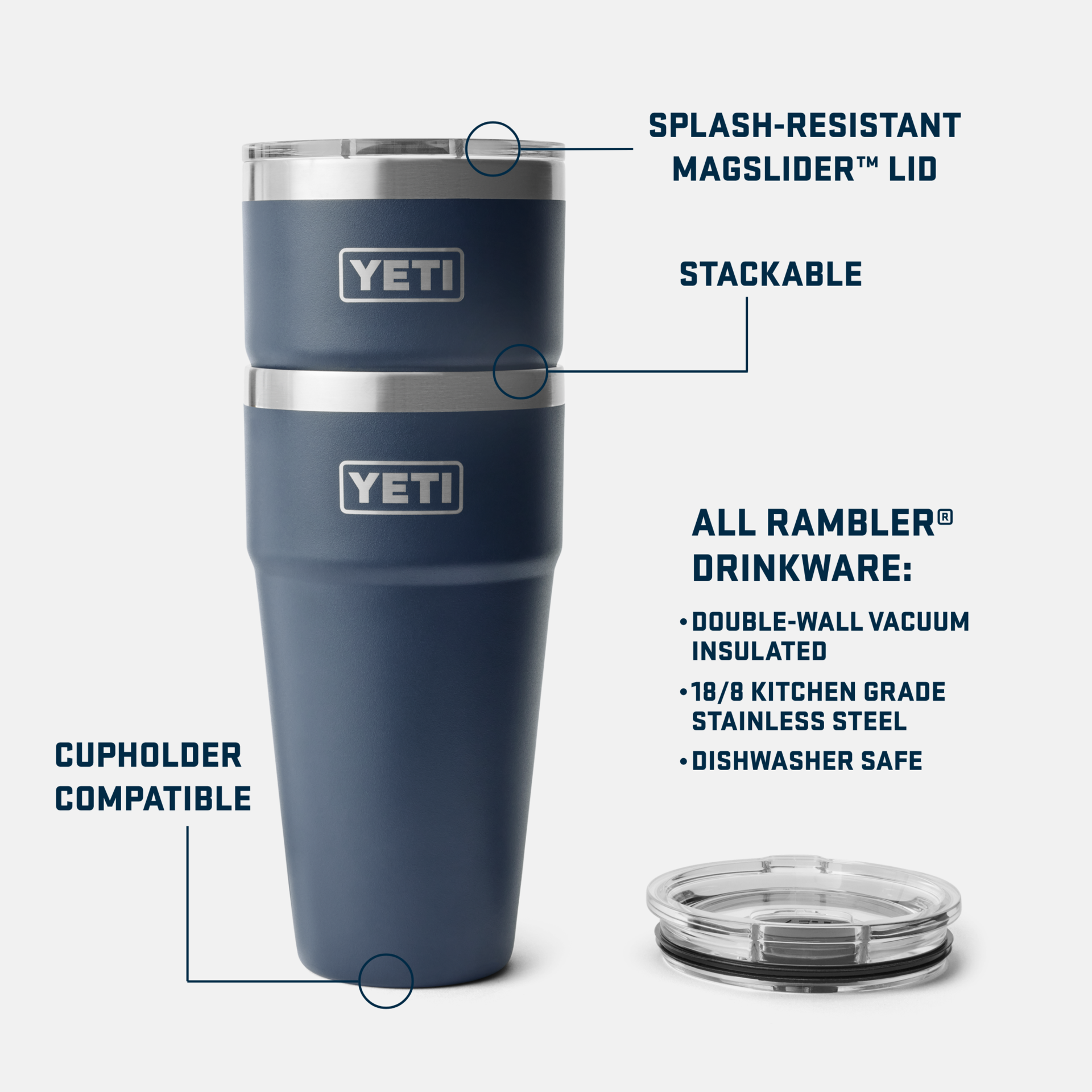 YETI Rambler gobelet isotherme 887 ml Black empilable