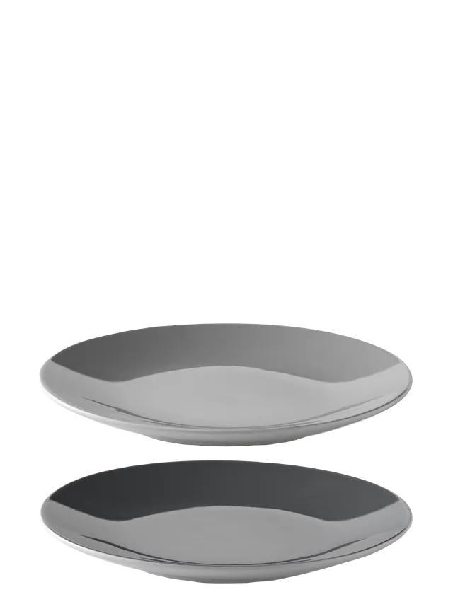 Stelton Emma assiette déjeuner 22,5 cm lot de 2 grise