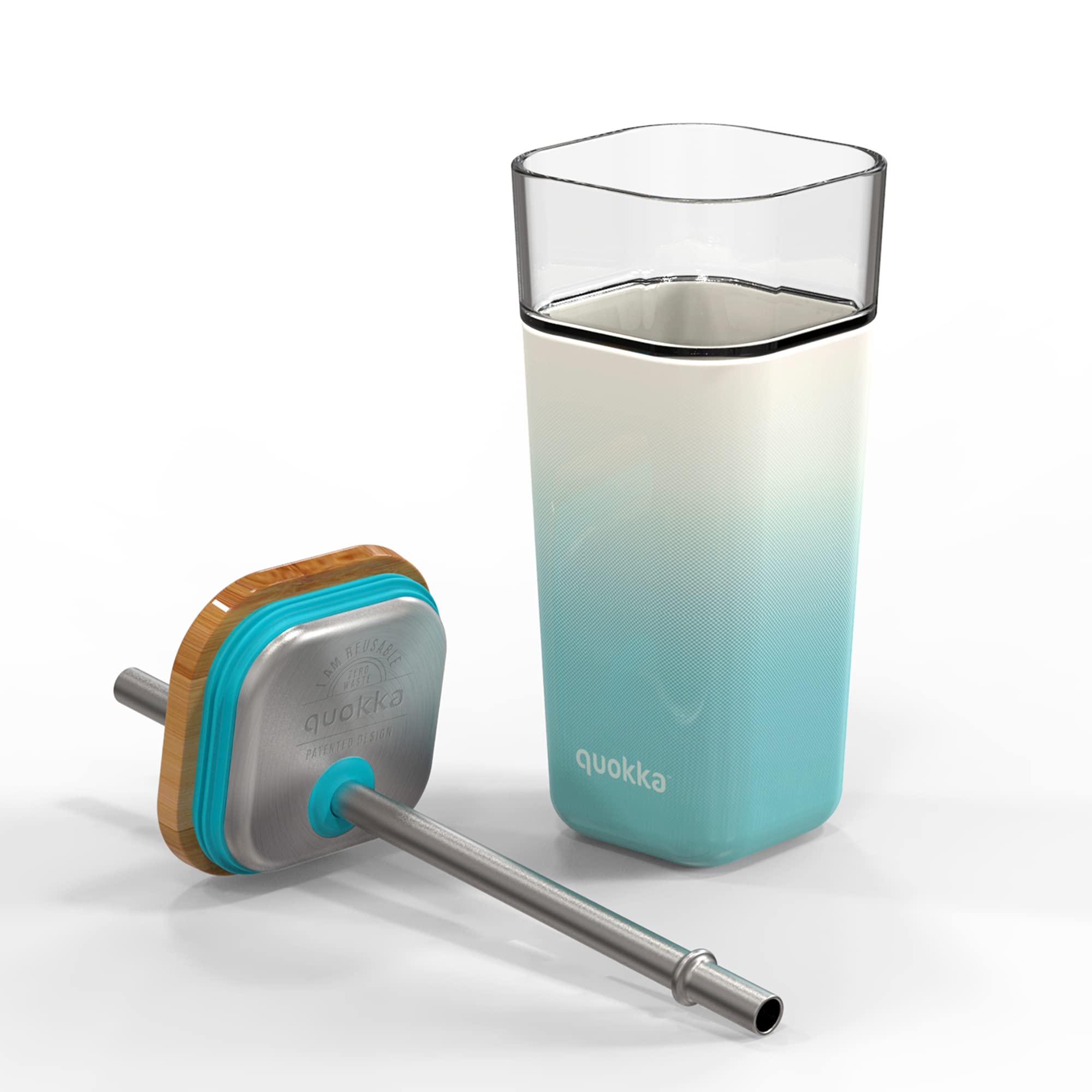 Quokka Liquid Cube Teal Gradient gourde verre 540 ml