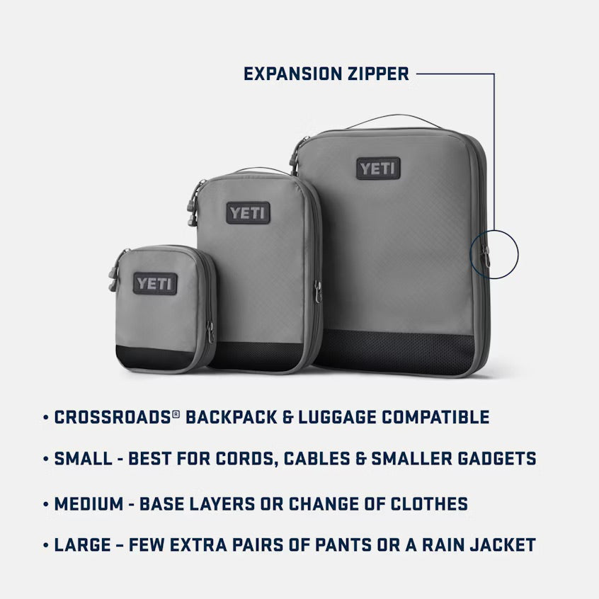 YETI Crossroads Large Packing Cube rangement gris expansion