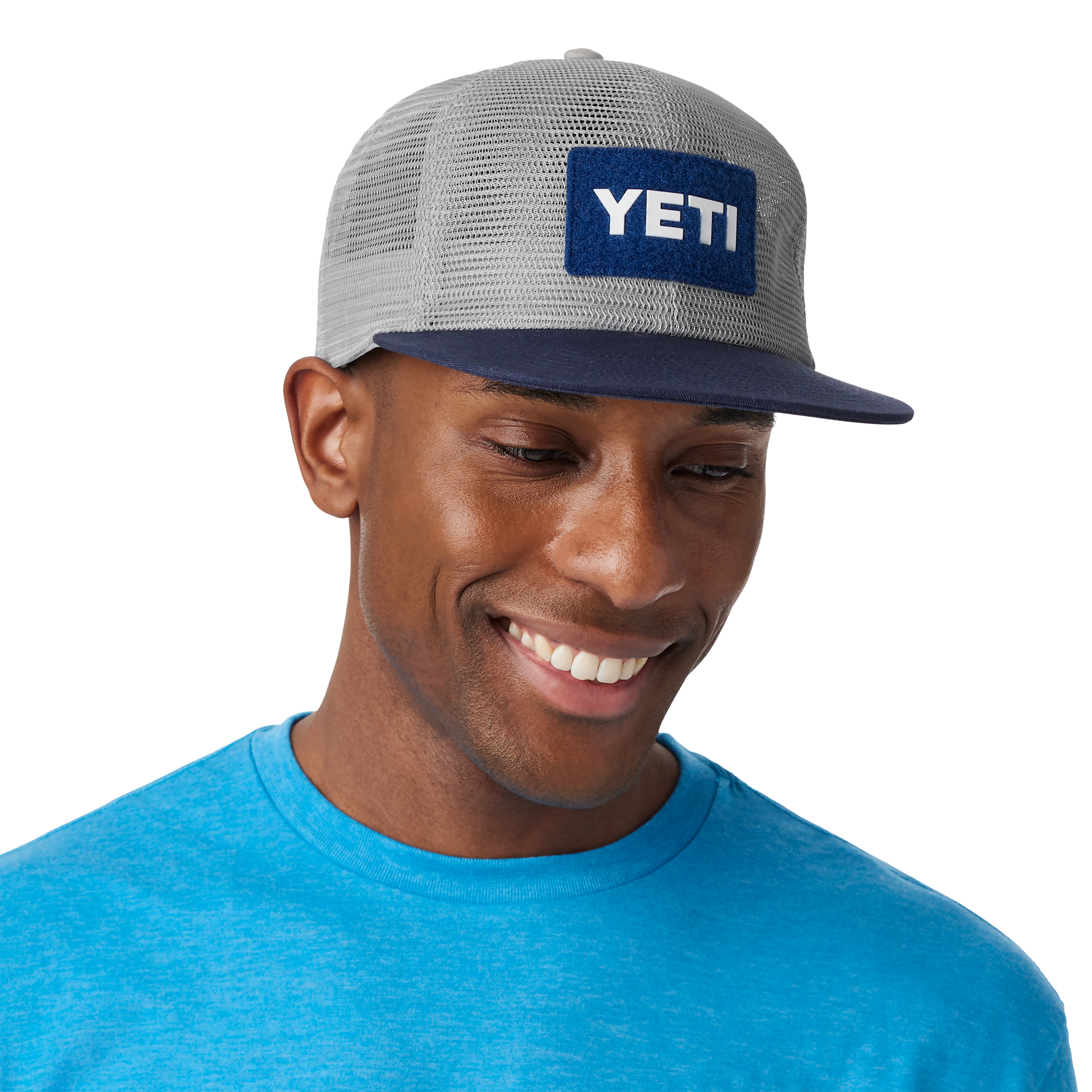 YETI Flat Brim casquette plate Grey/Navy filet recyclé