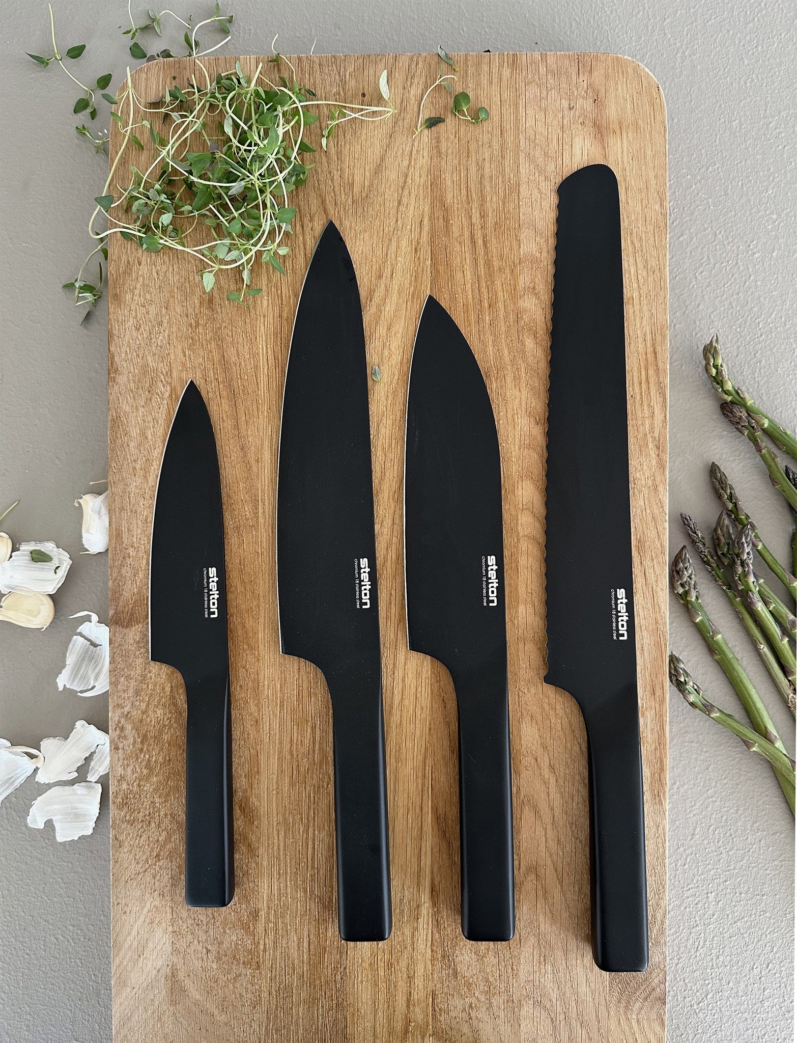 Stelton Pure Black set 4 couteaux cuisine noir