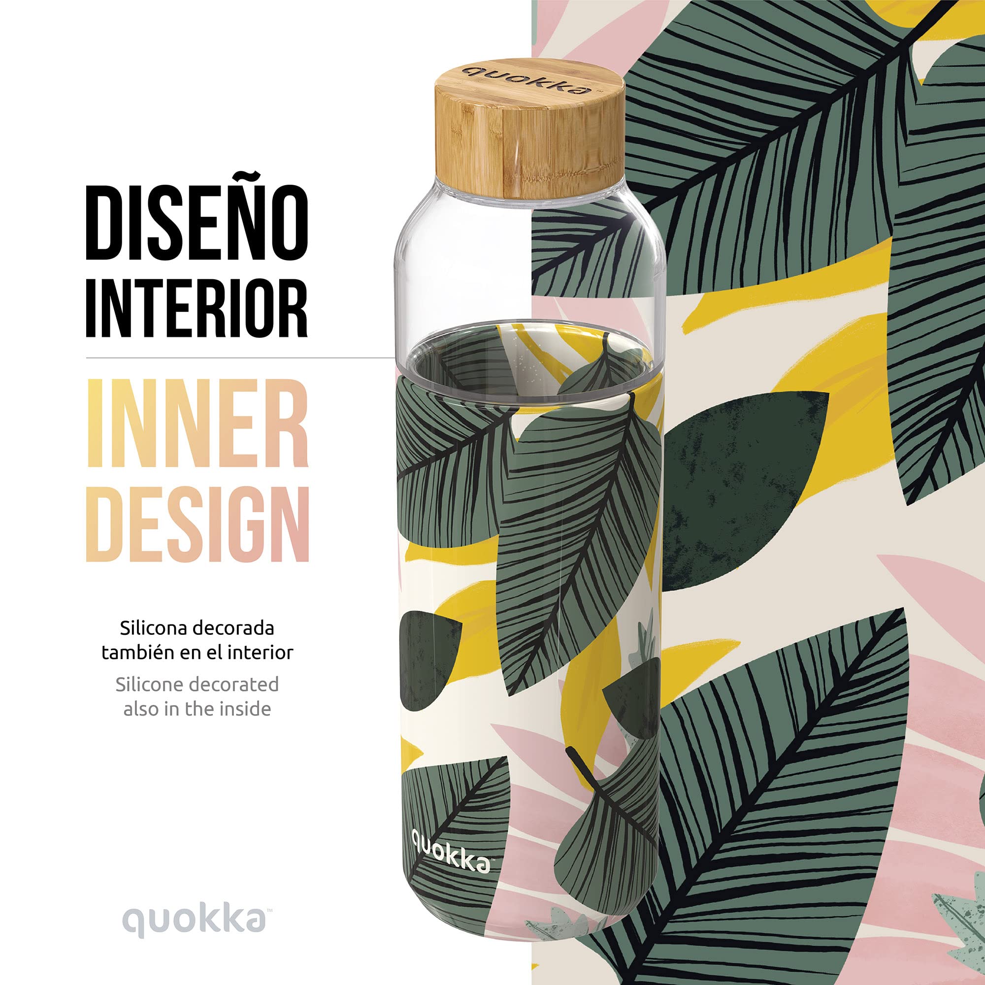 Quokka Flow bouteille verre 660 ml Feuilles d'automne