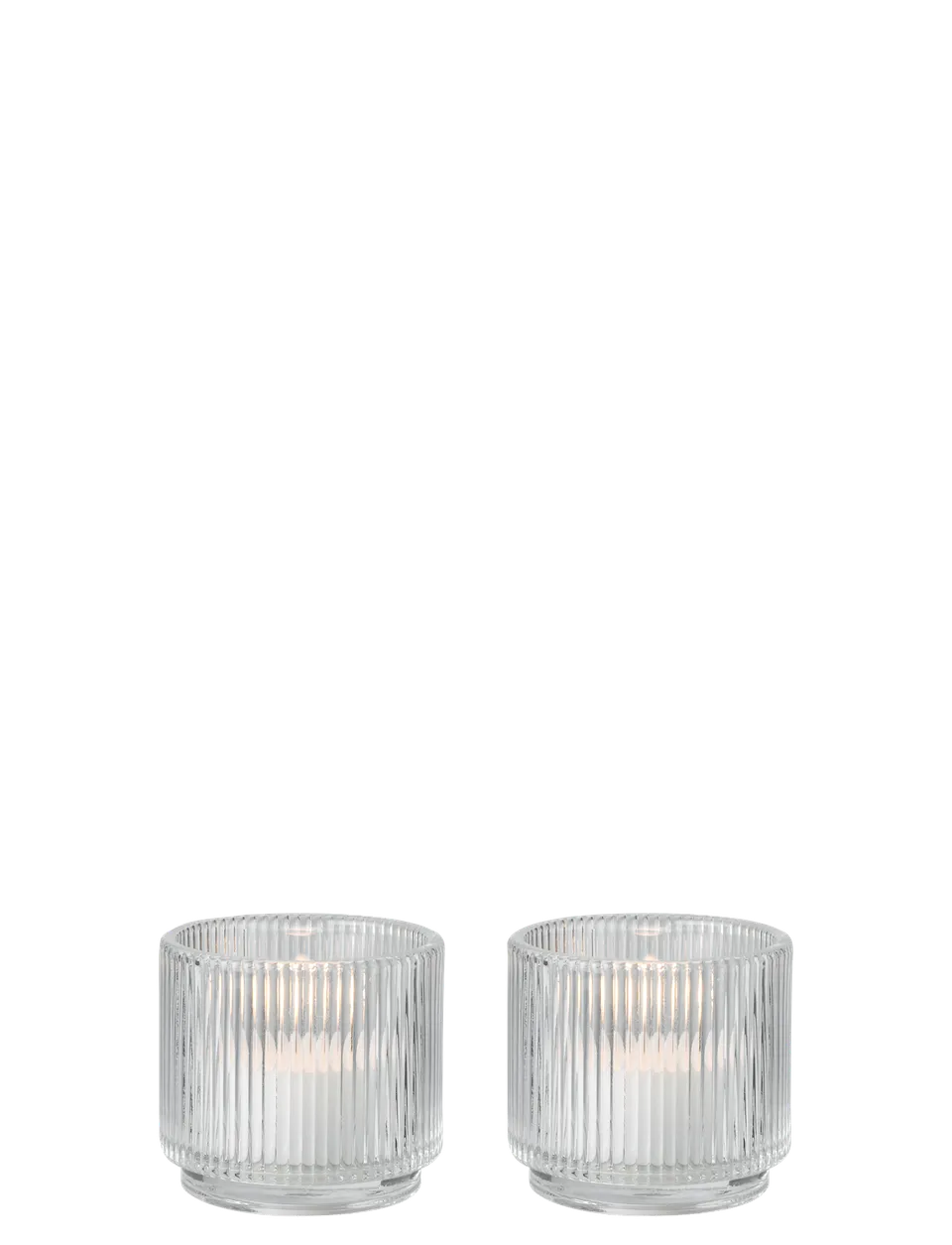 Stelton Pilastro photophore verre 6,5 cm lot de 2 strié
