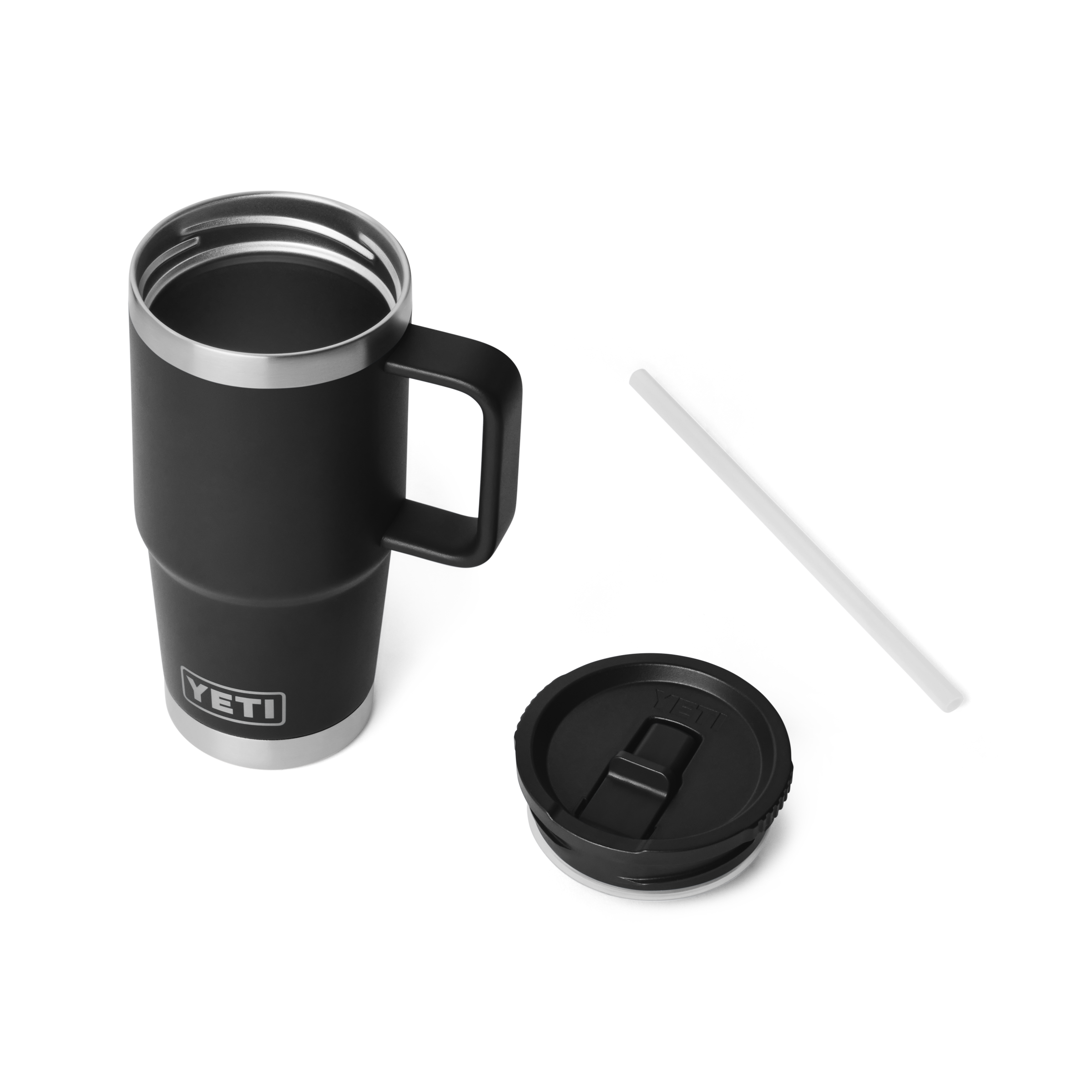 YETI Rambler 20 oz (591 ml) mug paille isotherme Black