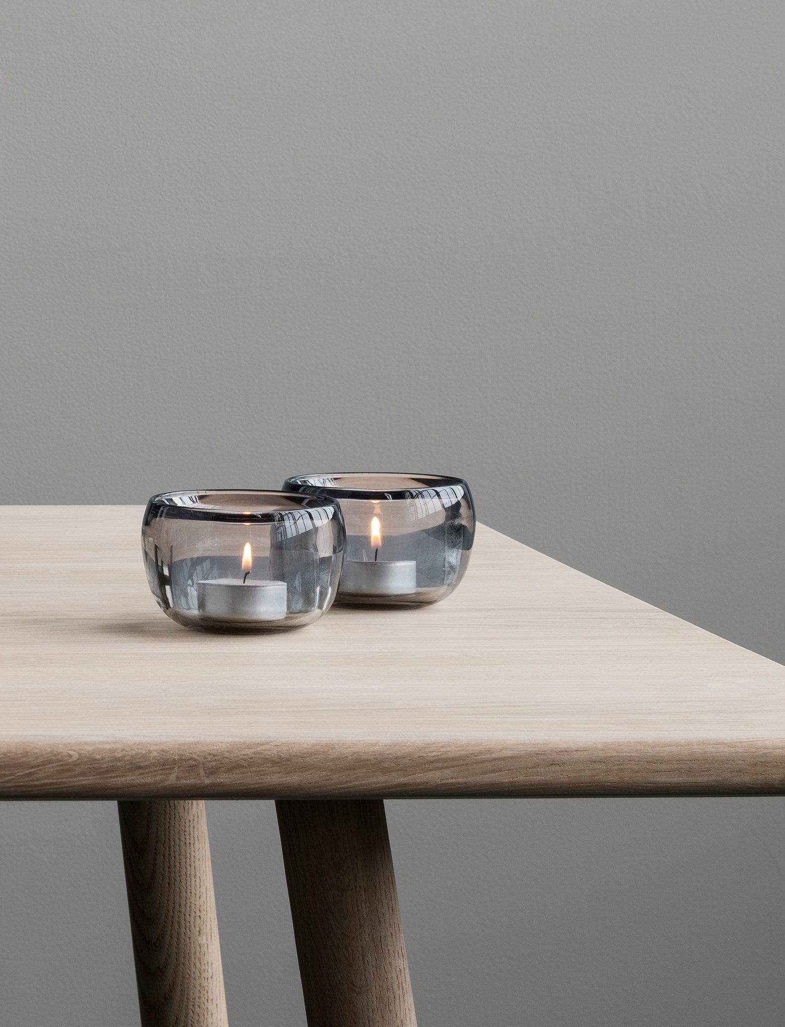 Stelton Ora photophore verre fumé lot de 2