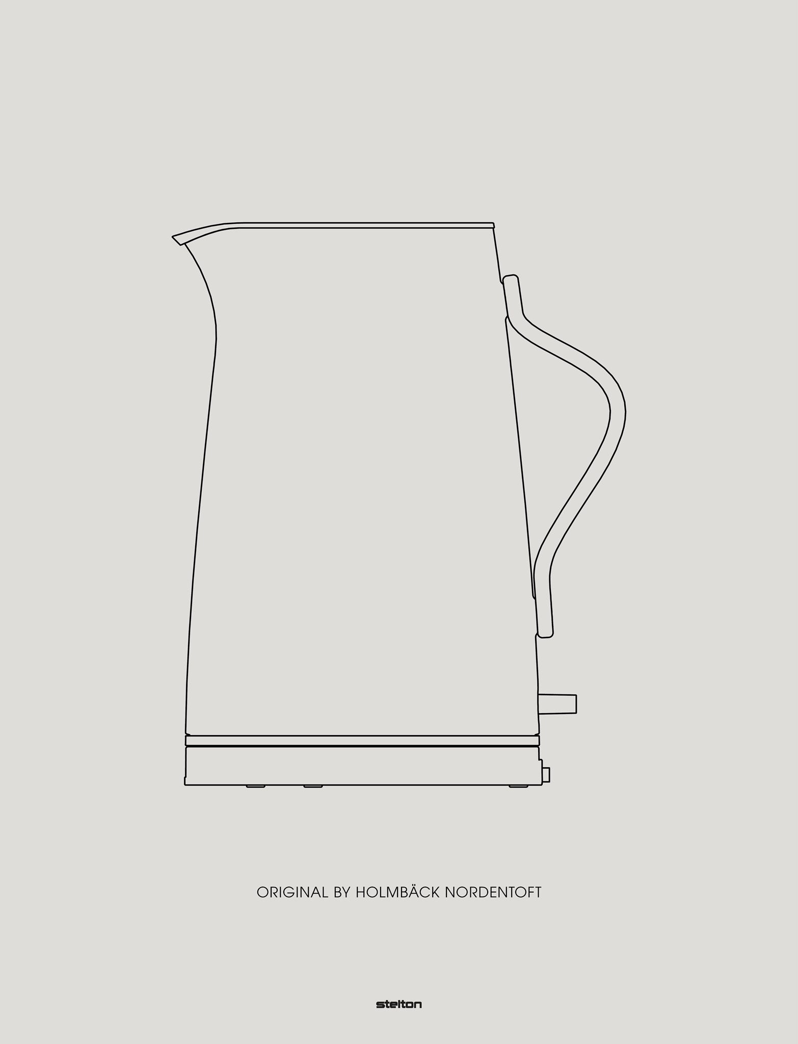 Stelton Emma bouilloire électrique 1,2 L noire hêtre