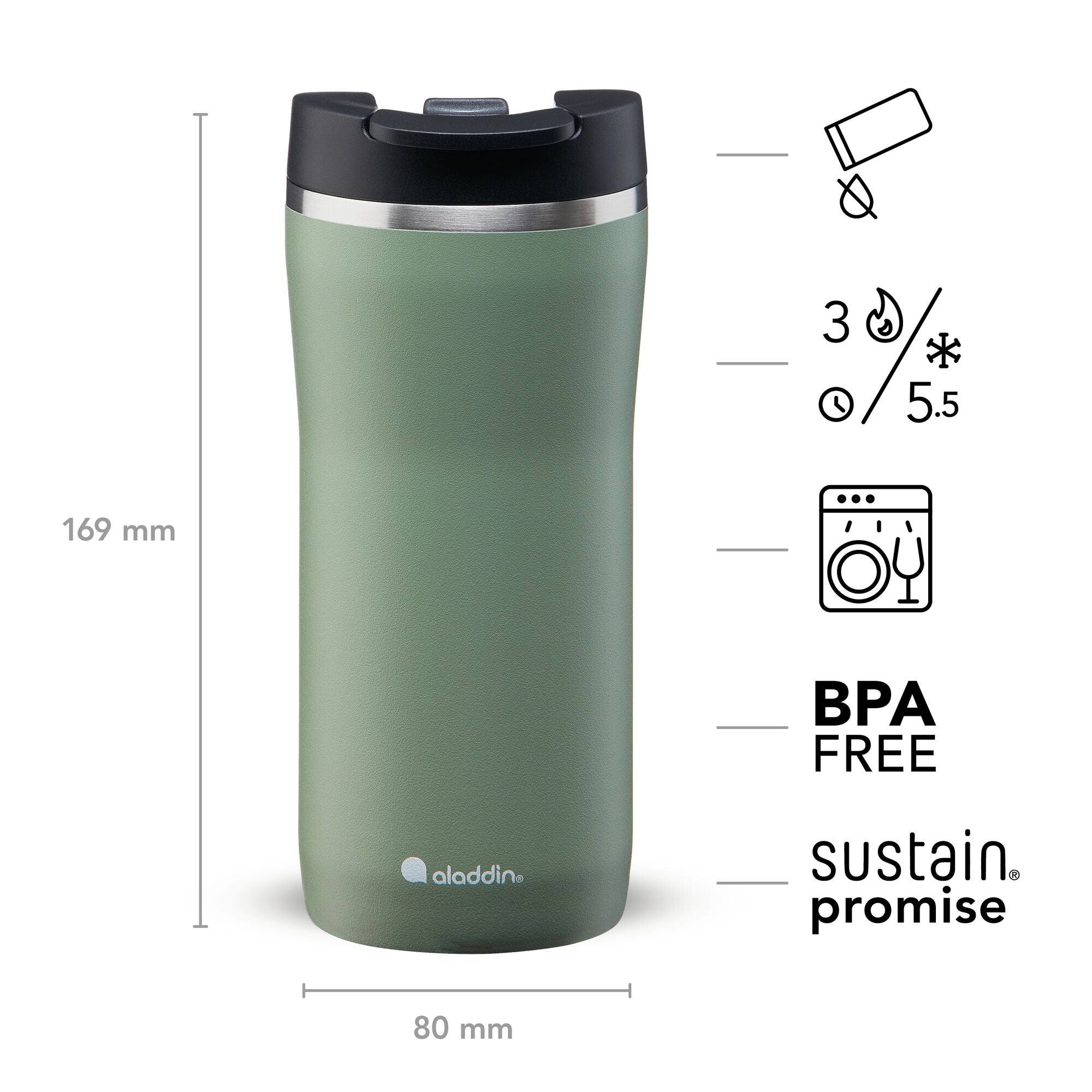 Aladdin Travel Mugs mug isotherme Mocca vert sauge 350ml