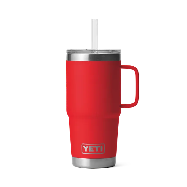 YETI Rambler 25 oz (739 ml) mug paille isotherme Rouge