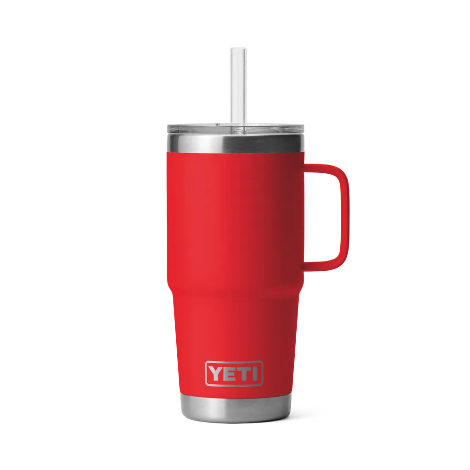 YETI Rambler 25 oz (739 ml) mug paille isotherme Rouge