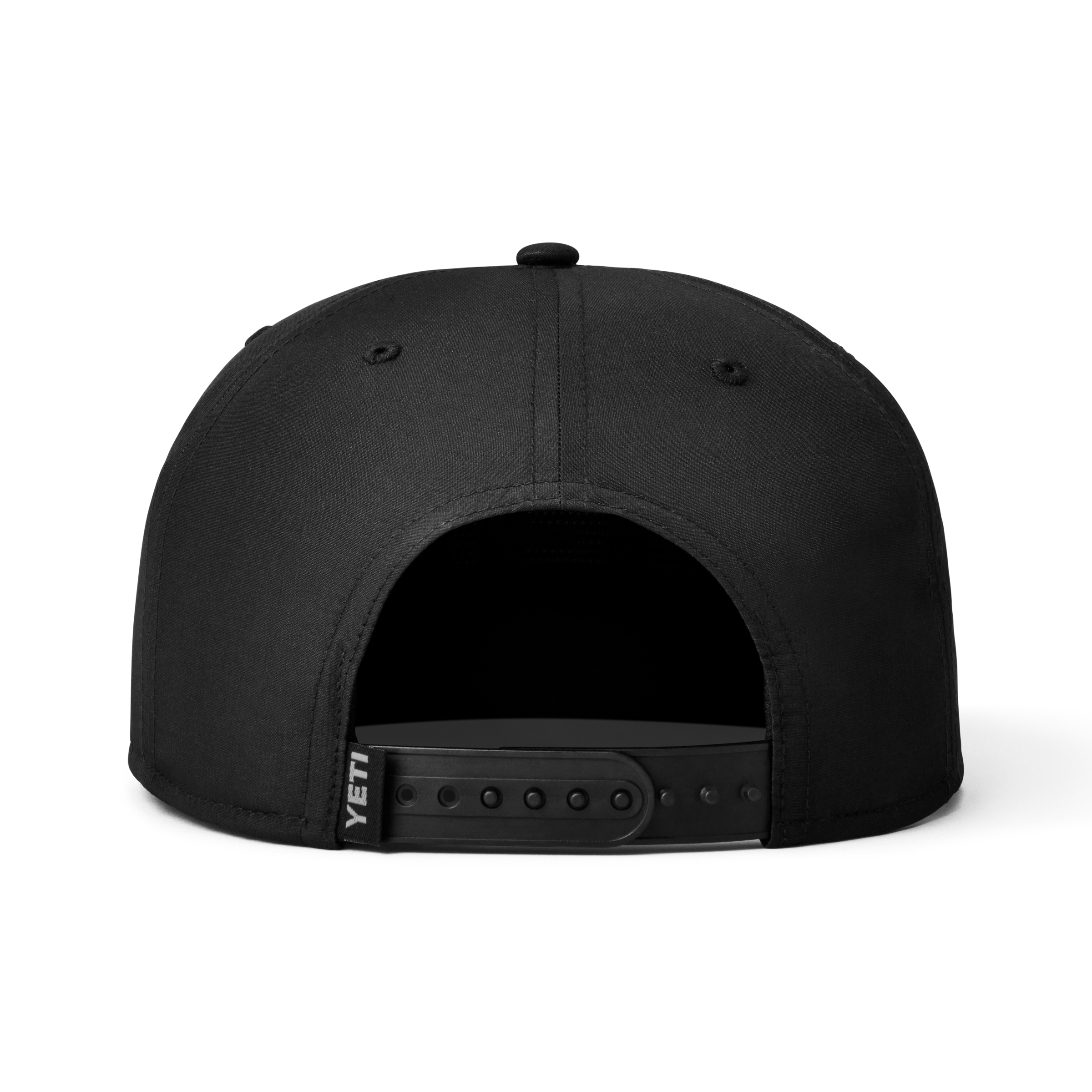 YETI Flat Brim Rope Hat casquette noire snapback filet recyclé