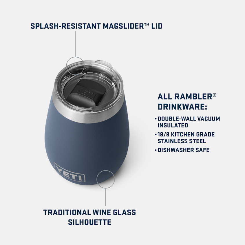 YETI Rambler 10 oz (295 ml) verre à vin isotherme noir
