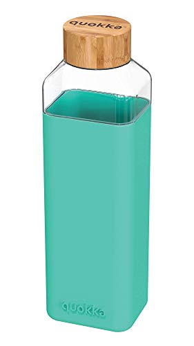 Quokka Storm 700 ml bouteille verre vert bleuté silicone