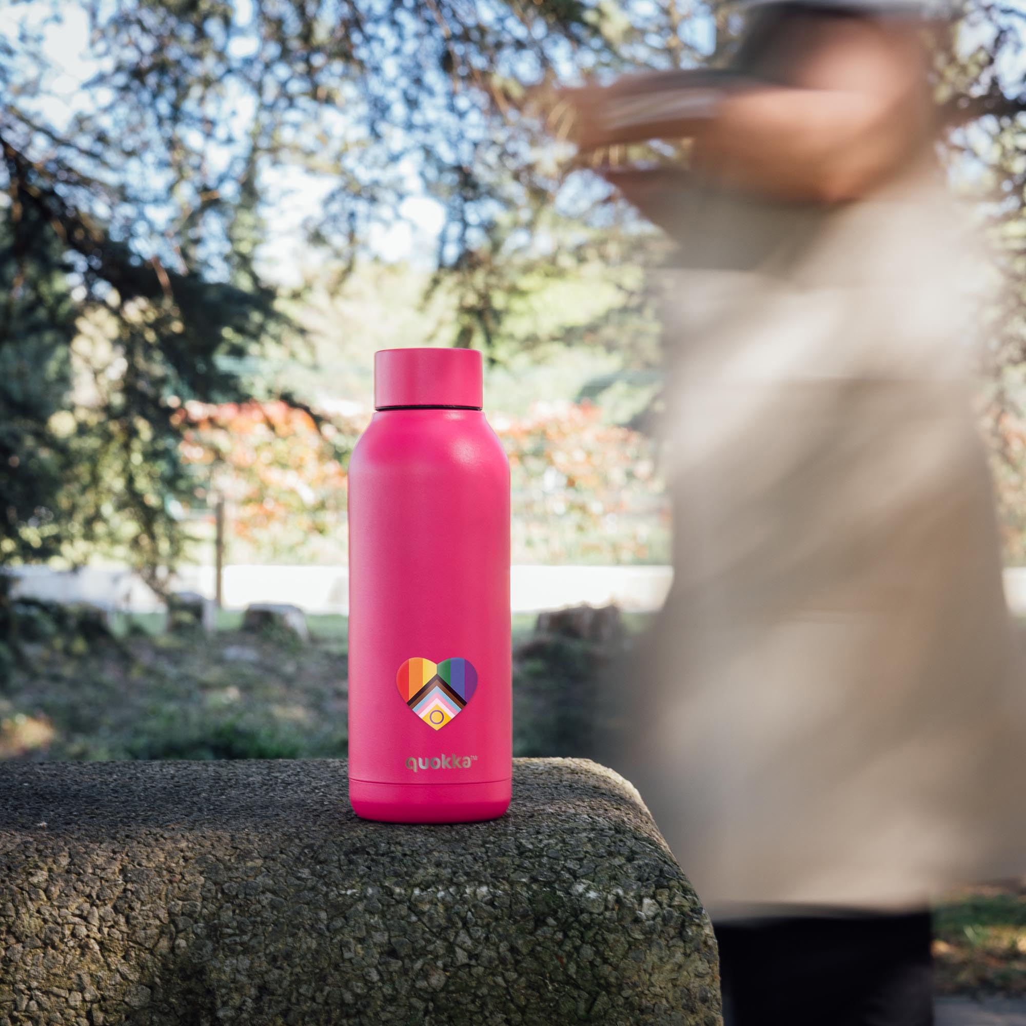 Quokka Solid Raspberry Pink bouteille isotherme 510 ml