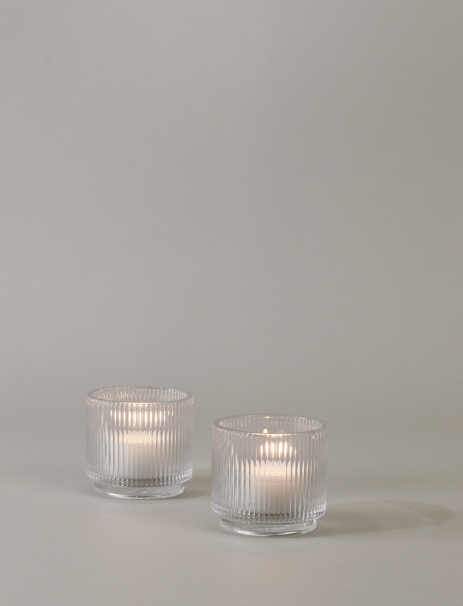 Stelton Pilastro photophore verre 6,5 cm lot de 2 strié