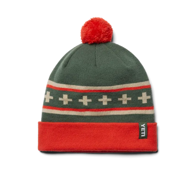 YETI Pom Beanie bonnet à pompon vert orange