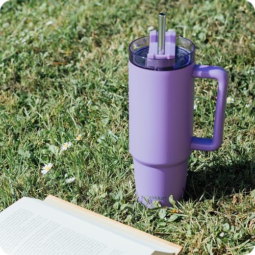 Quokka Stream tasse isotherme Amethyst Purple 950 ml avec paille