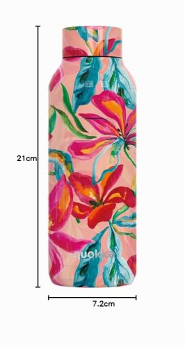 Quokka Solid Tropical Bloom bouteille isotherme 510 ml inox