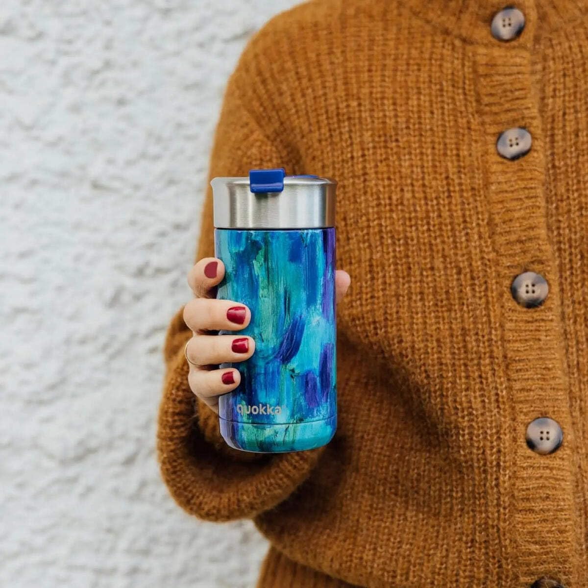 Quokka Boost Blue Paint gobelet café 400 ml inox isotherme