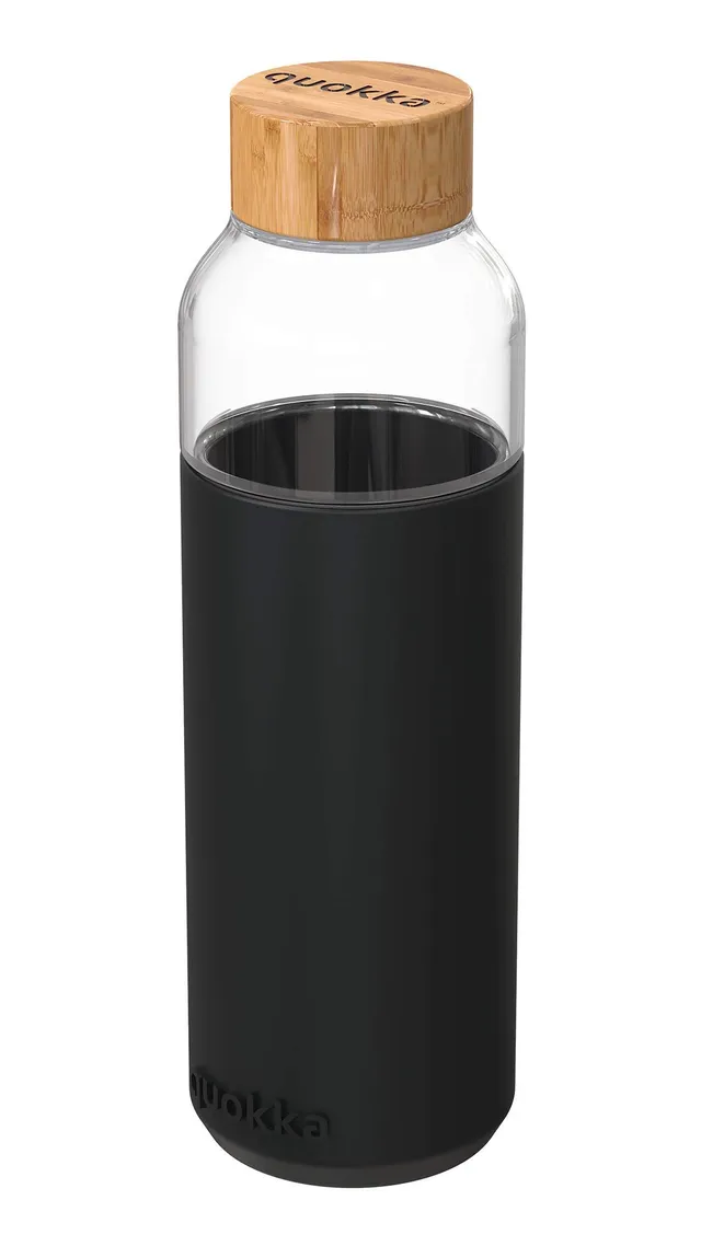Quokka Flow Black gourde verre 660 ml bambou