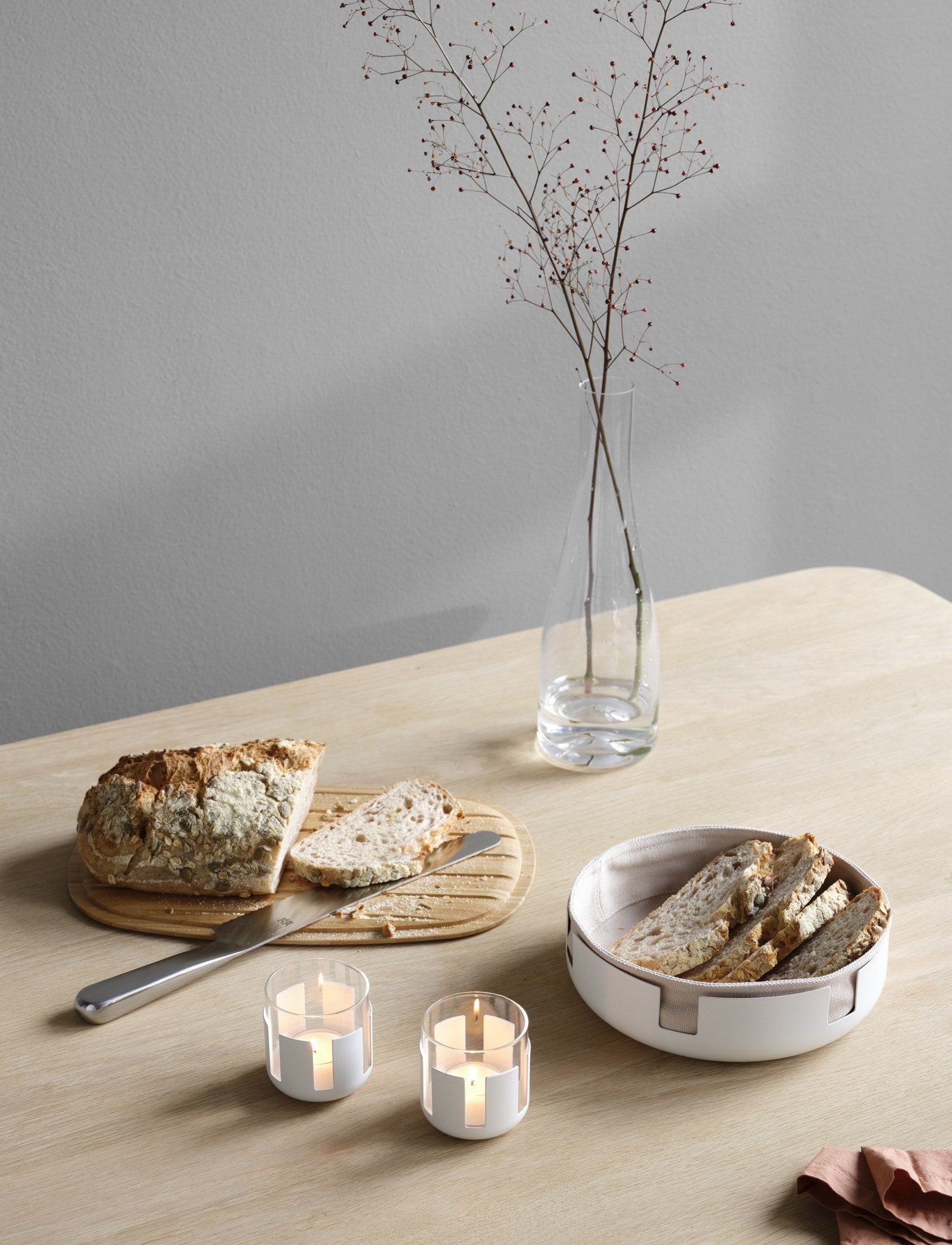 Stelton Classic Luna Photophore lot 2 métal verre