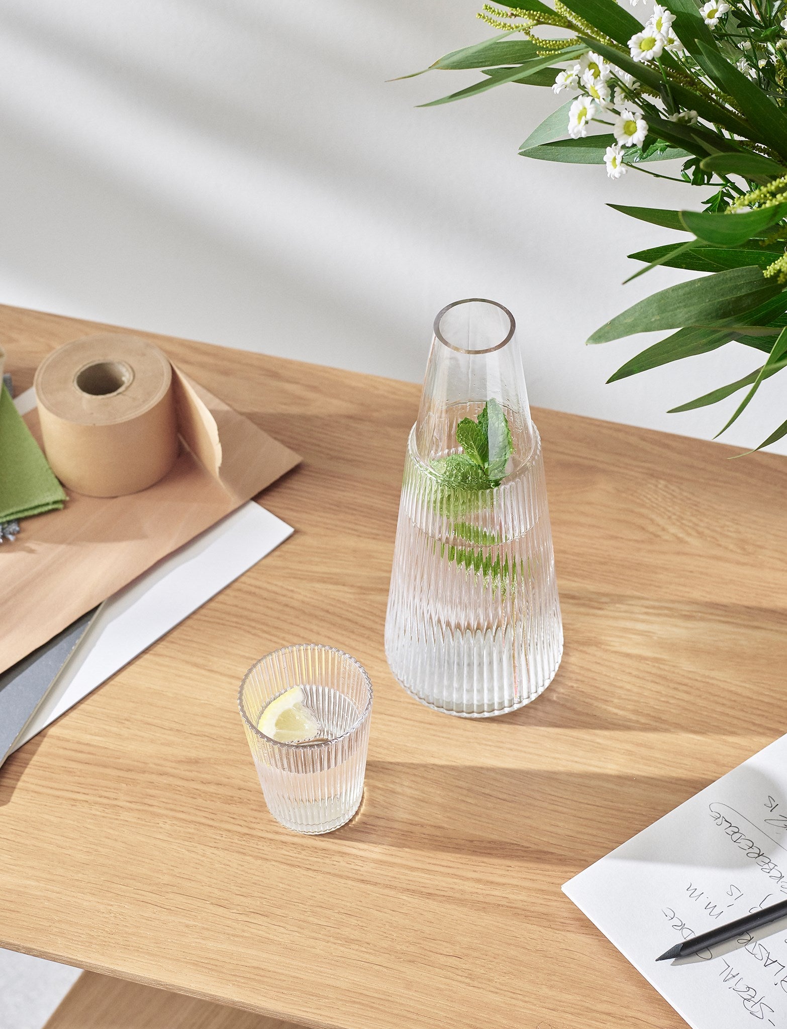 Stelton Pilastro carafe eau verre 1 L + verre 15 cL