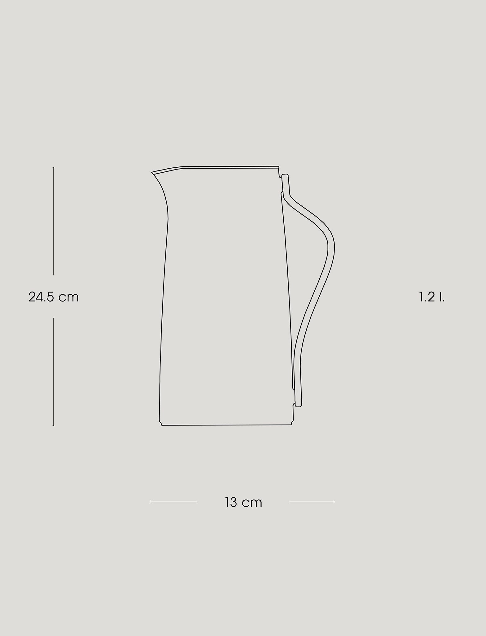 Stelton Emma carafe isotherme 1,2 L gris manche bois