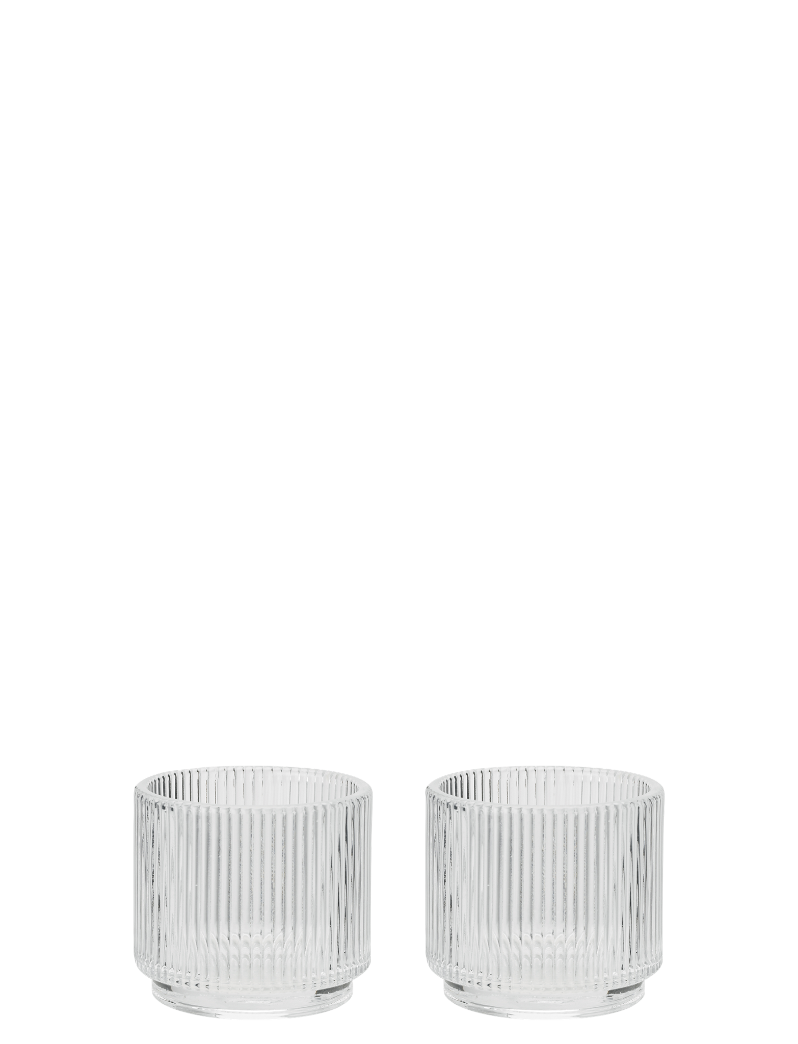Stelton Pilastro photophore verre 6,5 cm lot de 2 strié