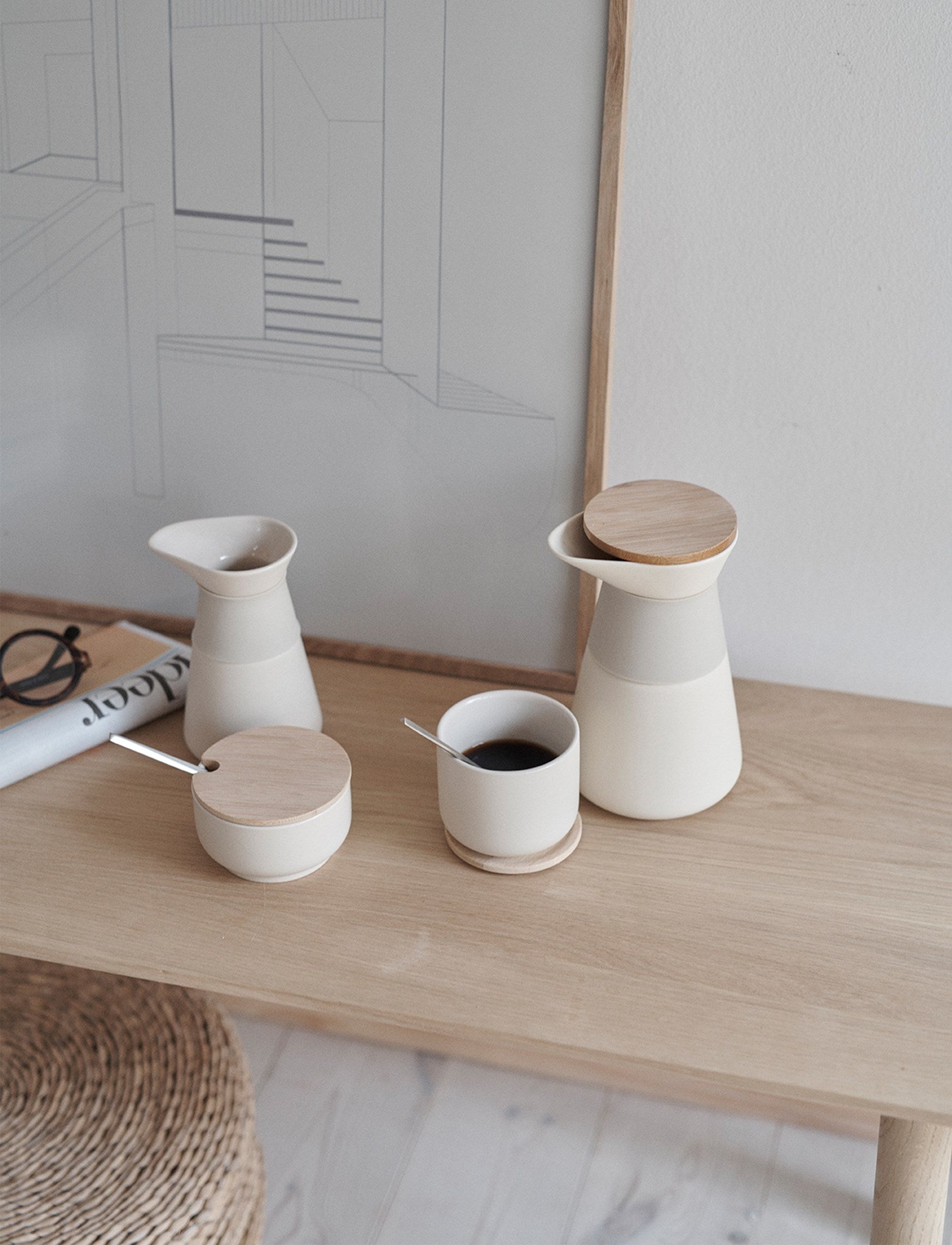 Stelton Theo tasse à thé 20 cl grès sous-verre