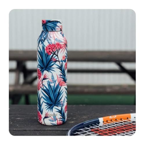 QUOKKA Solid bouteille isotherme blue garden 630 ml inox