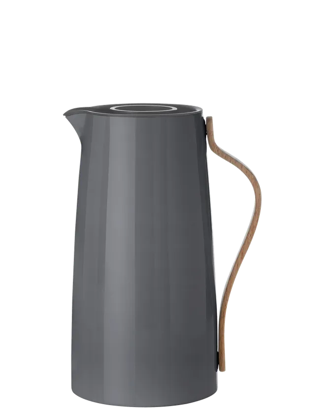Stelton Emma carafe isotherme 1,2 L gris manche bois