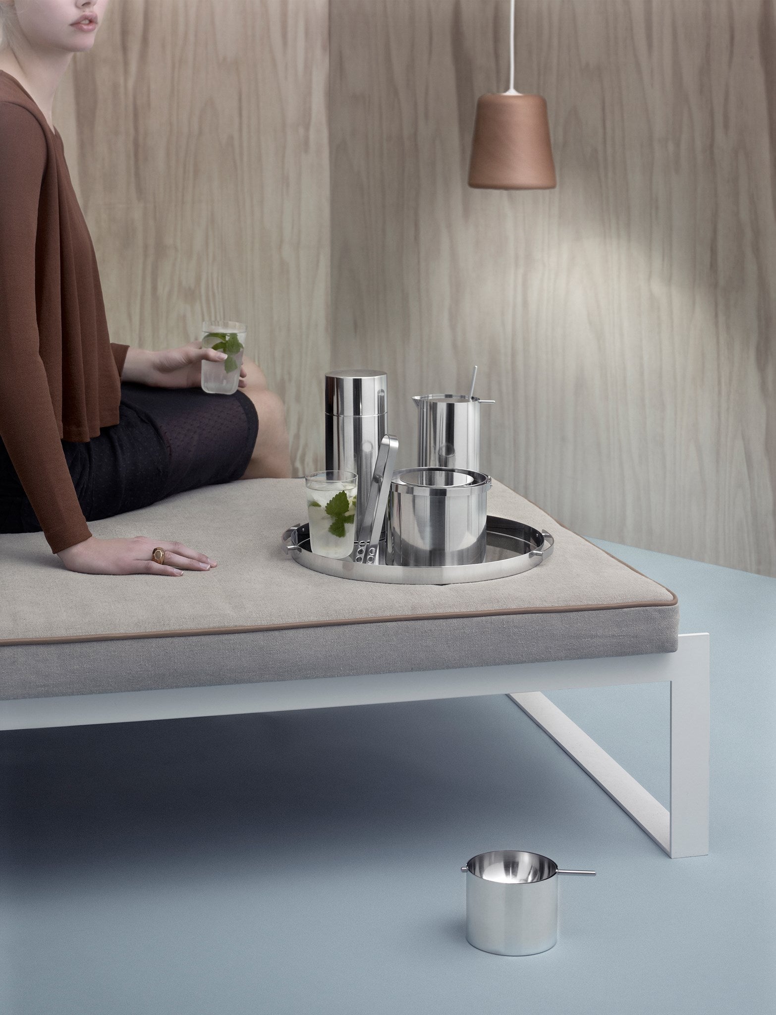 Stelton Cylinda-line cendrier rotatif Arne Jacobsen 8 cm