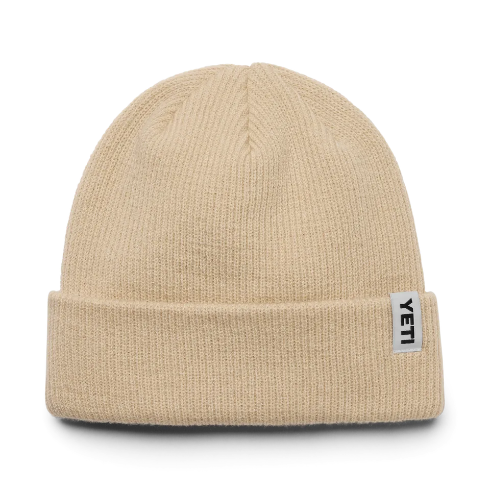 YETI Logo Badge Beanie bonnet chaud Sand