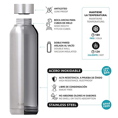 Quokka Solid bouteille isotherme 510 ml Citron Vert inox